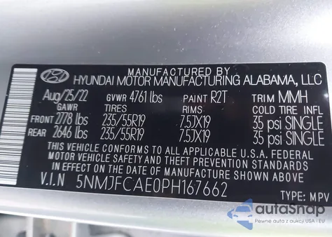 2023 Hyundai Tucson Sel from USA, damaged, VIN 5NMJFCAE0PH167662